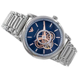 Emporio Armani Luigi Chronograph Skeleton Blue Dial Silver Steel Strap Watch For Men - AR60036 Buy Now By Emporio Armani
