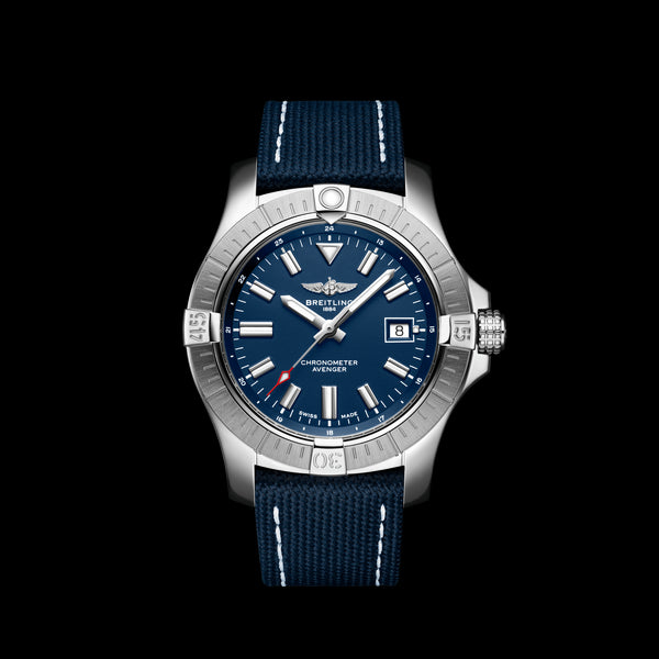 Breitling Avenger Automatic 43 Blue Dial Blue Nylon Strap Watch for Men - A17318101C1X1 Buy Now By Breitling