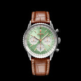 Breitling Navitimer B01 Chronograph 41 Green Dial Brown Leather Strap Watch for Men - AB0139211L1P1 Buy Now By Breitling