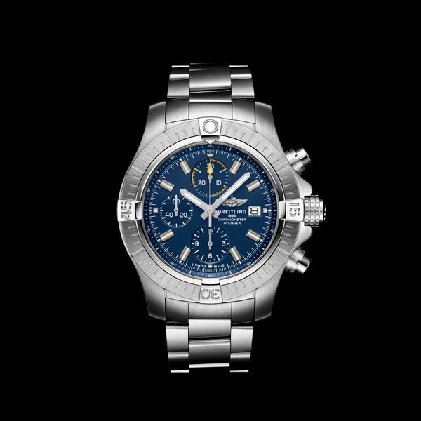 Breitling Avenger Chronograph 45mm Blue Dial Silver Steel Strap Watch for Men - A13317101C1A1 Buy Now By Breitling