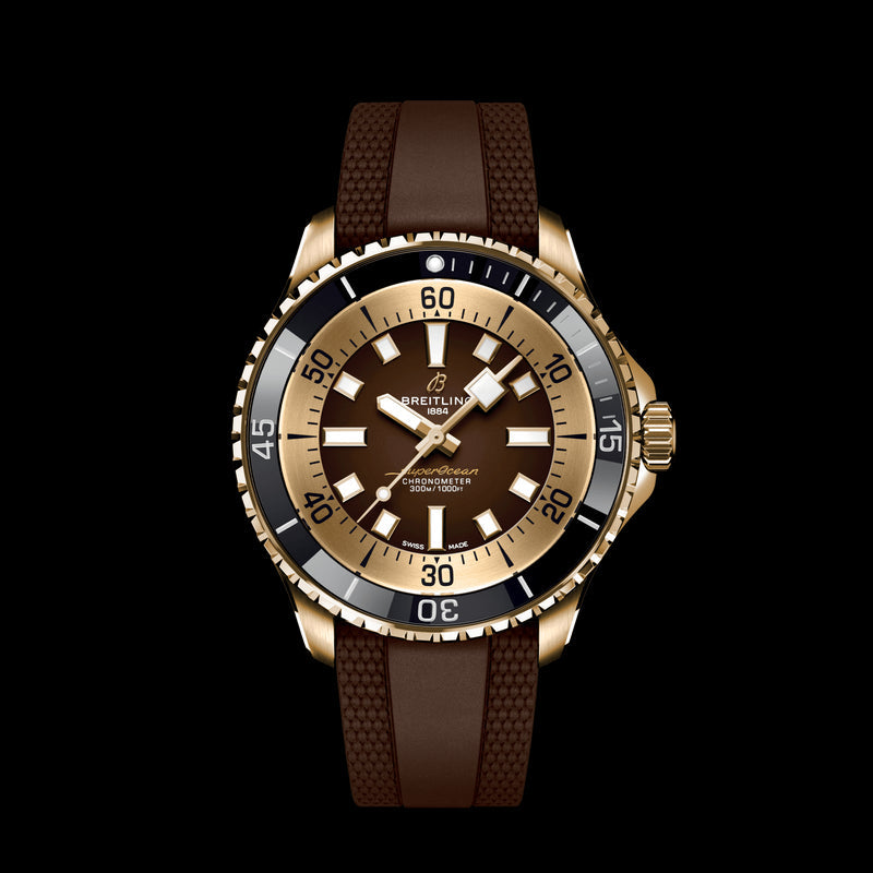 Breitling Superocean Automatic 44 Brown Dial Brown Rubber Strap Watch for Men - N17376201Q1S1 Buy Now By Breitling