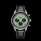 Breitling Navitimer B01 Chronograph 43 Green Dial Black Leather Strap Watch for Men - AB0138241L1P1 Buy Now By Breitling