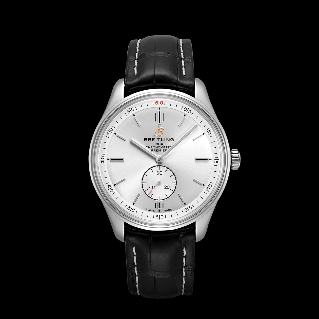 Breitling Premier Automatic 40mm Silver Dial Black Leather Strap Watch for Men - A37340351G1P1 Buy Now By Breitling