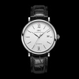 IWC Portofino Automatic White Dial Black Leather Strap Watch for Men - IW356501 Buy Now By IWC