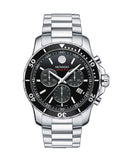Movado Series 800 Chronograph Black Dial Silver Steel Strap Watch For Men - 2600142 Buy Now By Movado