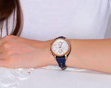 Fossil Original Boyfriend Chronograph White Dial Navy Blue Leather Strap Watch for Women - ES3838 Buy Now By Fossil