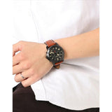 Fossil Grant Chronograph Black Dial Brown Leather Strap Watch for Men - FS5241 Buy Now By Fossil