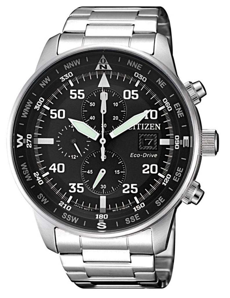 Citizen Eco Drive Chronograph Black Dial Silver Steel Strap Watch For Men - CA0690-88E Buy Now By Citizen