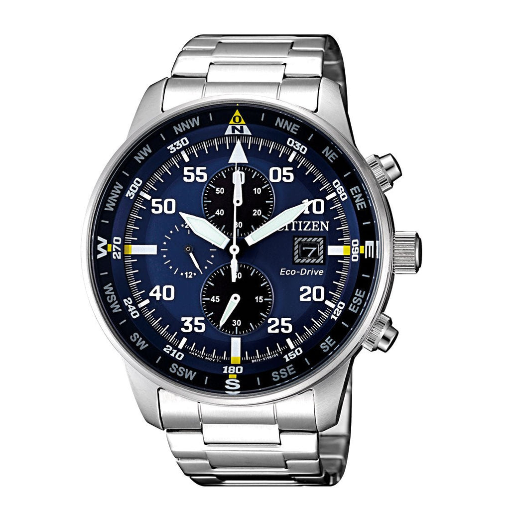 Citizen Eco Drive Chronograph Blue Dial Silver Stainless Steel Watch For Men - CA0690-88L Buy Now By Citizen