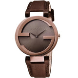 Gucci G Interlocking Brown Dial Brown Leather Strap Watch For Women - YA133504 Buy Now By Gucci