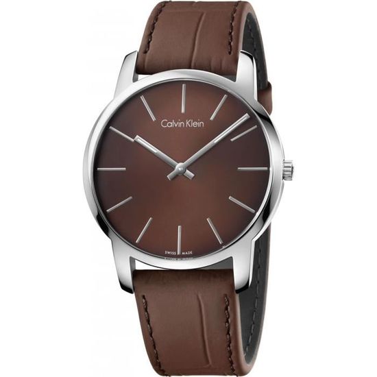 Calvin Klein City Brown Dial Brown Leather Strap Watch for Men - K2G211GK Buy Now By Calvin Klein