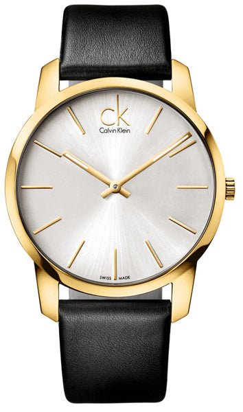 Calvin Klein City Silver Dial Black Leather Strap Watch For Men - K2G21520 Buy Now By Calvin Klein
