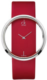 Calvin Klein Glam Transparent Dial Red Leather Strap Watch for Women - K9423144 Buy Now By Calvin Klein