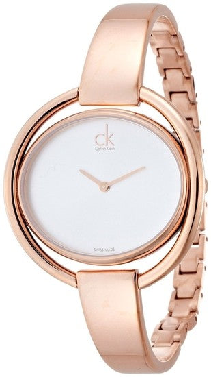 Calvin Klein Impetuos Silver Dial Rose Gold Steel Strap Watch for Women - K4F2N616 Buy Now By Calvin Klein