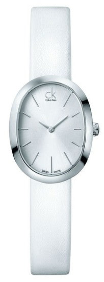Calvin Klein Incentive White Dial White Leather Strap Watch for Women - K3P231L6 Buy Now By Calvin Klein
