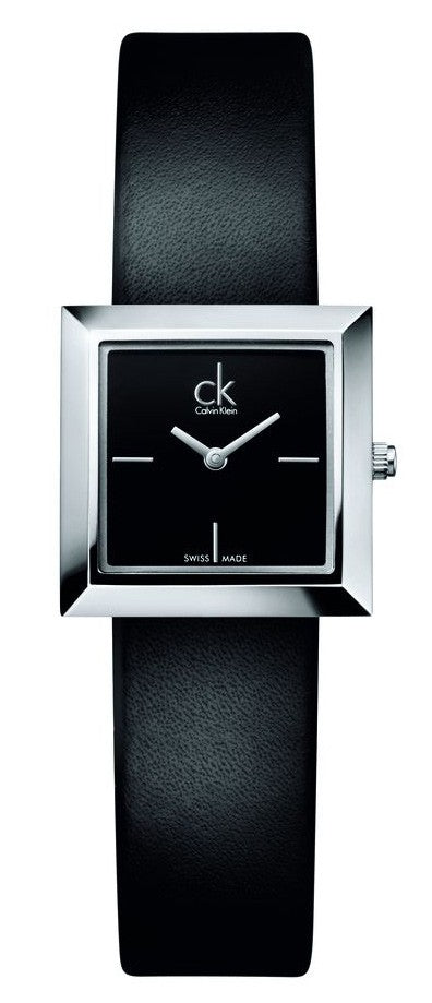 Calvin Klein Mark Black Dial Black Leather Strap Watch for Women - K3R231C1 Buy Now By Calvin Klein