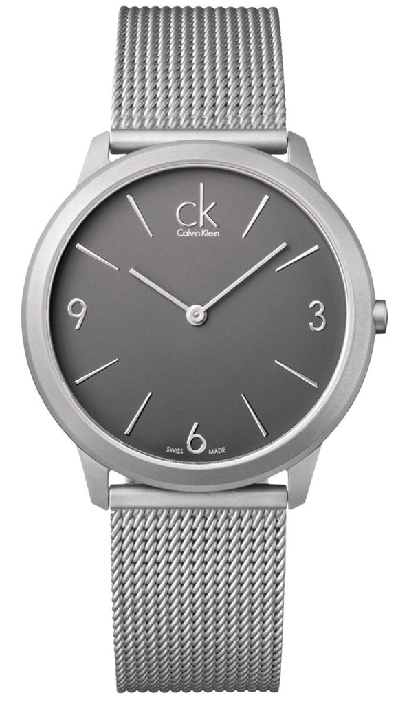 Calvin Klein Minimal Grey Dial Silver Mesh Bracelet Watch for Men - K3M51154 Buy Now By Calvin Klein