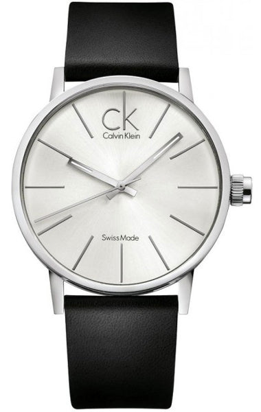 Calvin Klein Post Minimal Silver Dial Black Leather Strap Watch for Men - K7621192 Buy Now By Calvin Klein