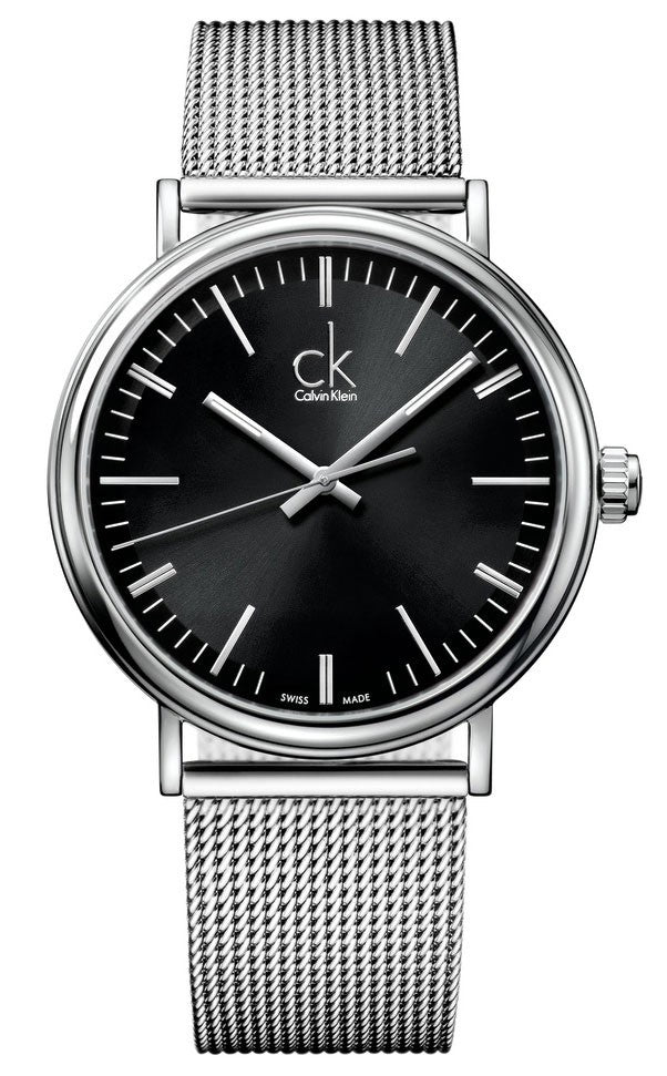 Calvin Klein Surround Black Dial Silver Mesh Bracelet Watch for Men - K3W21121 Buy Now By Calvin Klein