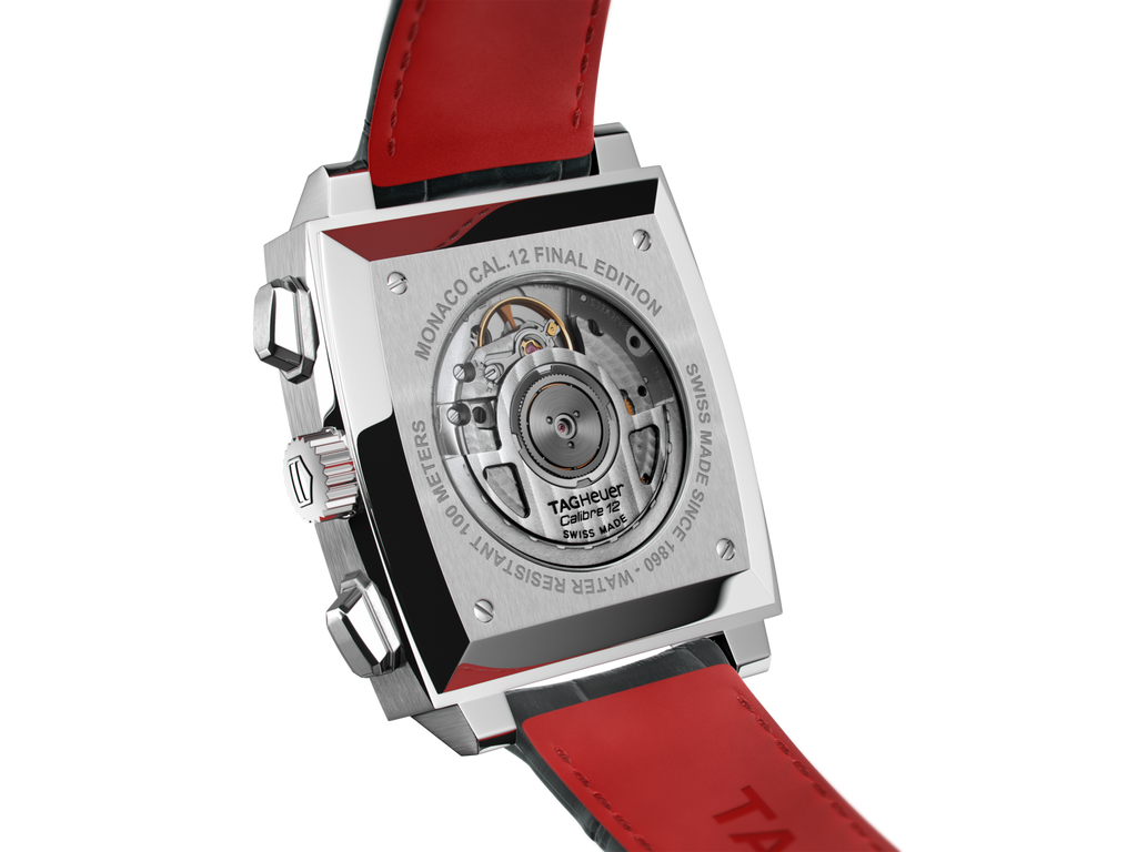 Tag Heuer Monaco Calibre 12 Final Edition Chronograph Grey Dial Black Leather Strap Watch for Men - CAW211J.FC6476 Buy Now By Tag Heuer