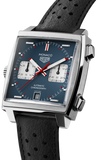 Tag Heuer Monaco Automatic Chronograph Blue Dial Black Leather Strap Watch for Men - CAW211P.FC6356 Buy Now By Tag Heuer
