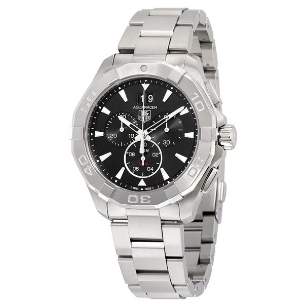 Tag Heuer Aquaracer Chronograph Black Dial Silver Steel Strap Watch for Men - CAY1110.BA0927 Buy Now By Tag Heuer