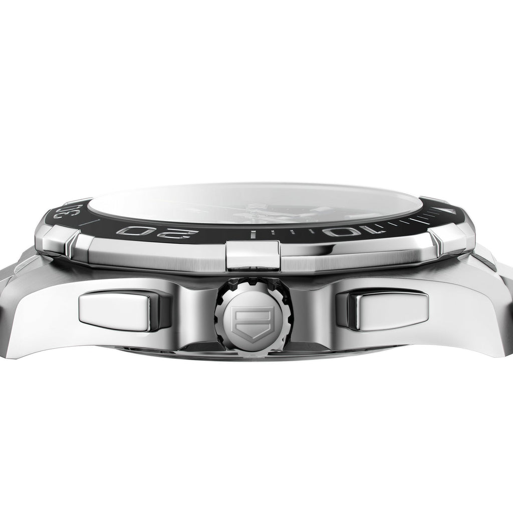 Tag Heuer Aquaracer Quartz Chronograph Black Dial Silver Steel Strap Watch for Men - CAY111A.BA0927 Buy Now By Tag Heuer