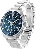 Tag Heuer Aquaracer Blue Dial SIlver Steel Strap Watch for Men - CAY111B.BA0927 Buy Now By Tag Heuer