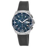 Tag Heuer Aquaracer Chronograph Blue Dial Black Rubber Strap Watch for Men - CAY111B.FT6041 Buy Now By Tag Heuer