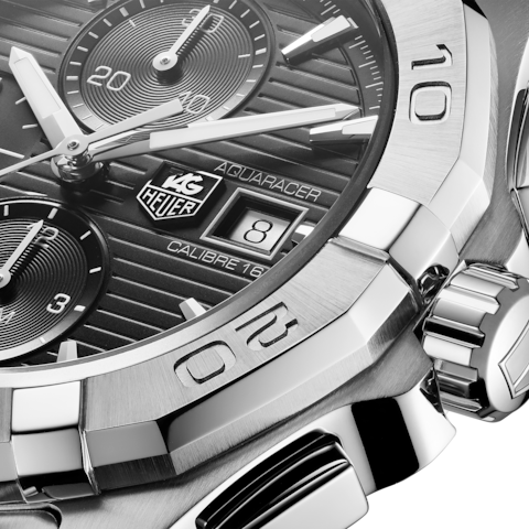 Tag Heuer Aquaracer Automatic Chronograph Black Dial Silver Steel Strap Watch for Men - CAY2110.BA0927 Buy Now By Tag Heuer