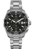 Tag Heuer Aquaracer Calibre 16 Day-Date Black Dial Silver Steel Strap Watch for Men - CAY211A.BA0927 Buy Now By Tag Heuer