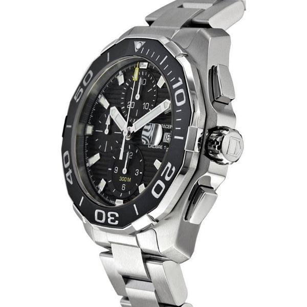 Tag Heuer Aquaracer Calibre 16 Day-Date Black Dial Silver Steel Strap Watch for Men - CAY211A.BA0927 Buy Now By Tag Heuer