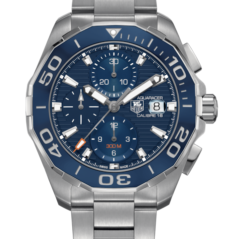 Tag Heuer Aquaracer Calibre 16 43mm Blue Dial Silver Steel Strap Watch for Men - CAY211B.BA0927 Buy Now By Tag Heuer