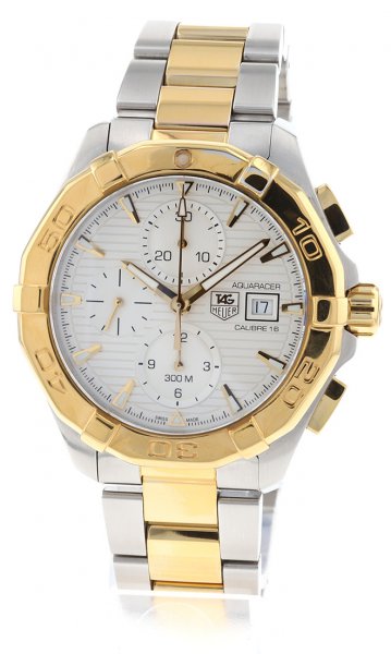Tag Heuer Aquaracer Caliber 16 Automatic White Dial Two Tone Steel Strap Watch for Men - CAY2121.BB0923 Buy Now By Tag Heuer