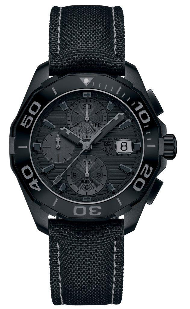 Tag Heuer Aquaracer Automatic Chronograph Special Edition Titanium Grey Dial Black Leather Strap Watch for Men - CAY218B.FC6370 Buy Now By Tag Heuer