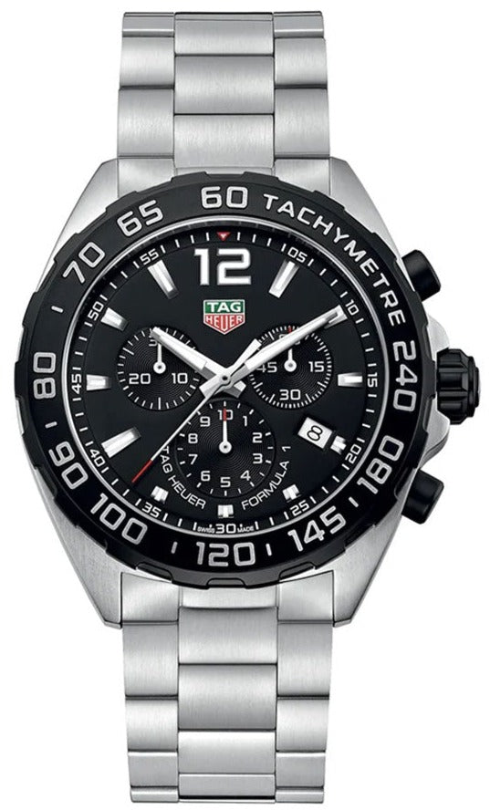 Tag Heuer Formula 1 Chronograph Black Dial Silver Steel Strap Watch for Men - CAZ1010.BA0842 Buy Now By Tag Heuer