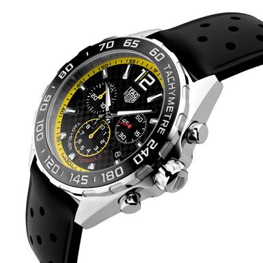 Tag Heuer Formula 1 Chronograph Black Dial Black Rubber Strap Watch for Men - CAZ101AC.FT8024 Buy Now By Tag Heuer