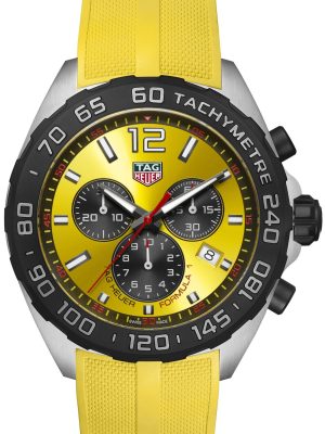 Tag Heuer Formula 1 Chronograph Yellow Dial Yellow Rubber Strap Watch for Men - CAZ101AM.FT8054 Buy Now By Tag Heuer