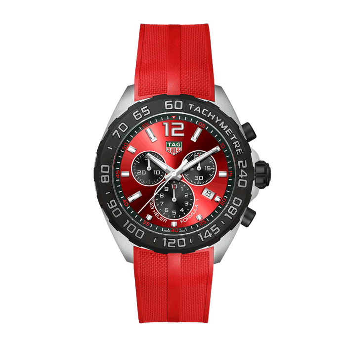 Tag Heuer Formula 1 Chronograph Red Dial Red Rubber Strap Watch for Men - CAZ101AN.FT8055 Buy Now By Tag Heuer