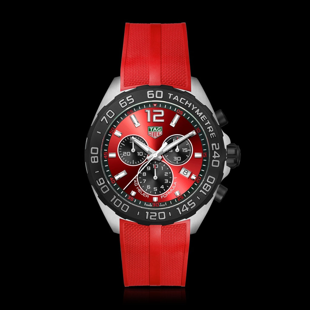 Tag Heuer Formula 1 Chronograph Red Dial Red Rubber Strap Watch for Men - CAZ101AN.FT8055 Buy Now By Tag Heuer