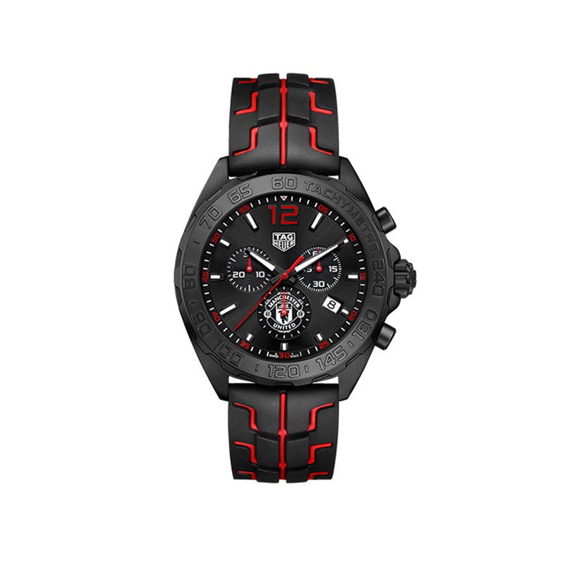 Tag Heuer Formula 1 Manchester United Limited Edition Black Dial Black & Red Rubber Strap Watch for Men - CAZ101J.FT8027 Buy Now By Tag Heuer