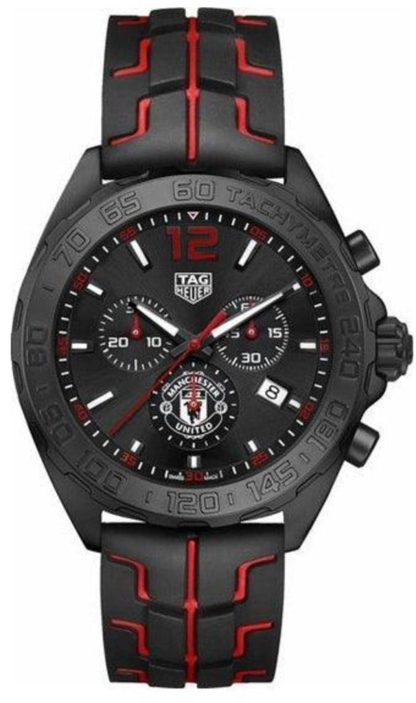 Tag Heuer Formula 1 Manchester United Limited Edition Black Dial Black & Red Rubber Strap Watch for Men - CAZ101J.FT8027 Buy Now By Tag Heuer