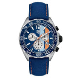 Tag Heuer Formula 1 Gulf Edition Blue Dial Blue Leather Strap Watch for Men - CAZ101N.FC8243 Buy Now By Tag Heuer