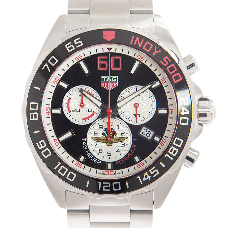 Tag Heuer Formula 1 Indy 500 Special Edition Black Dial Silver Steel Strap Watch for Men - CAZ101V.BA0842 Buy Now By Tag Heuer