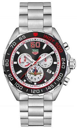 Tag Heuer Formula 1 Indy 500 Special Edition Black Dial Silver Steel Strap Watch for Men - CAZ101V.BA0842 Buy Now By Tag Heuer