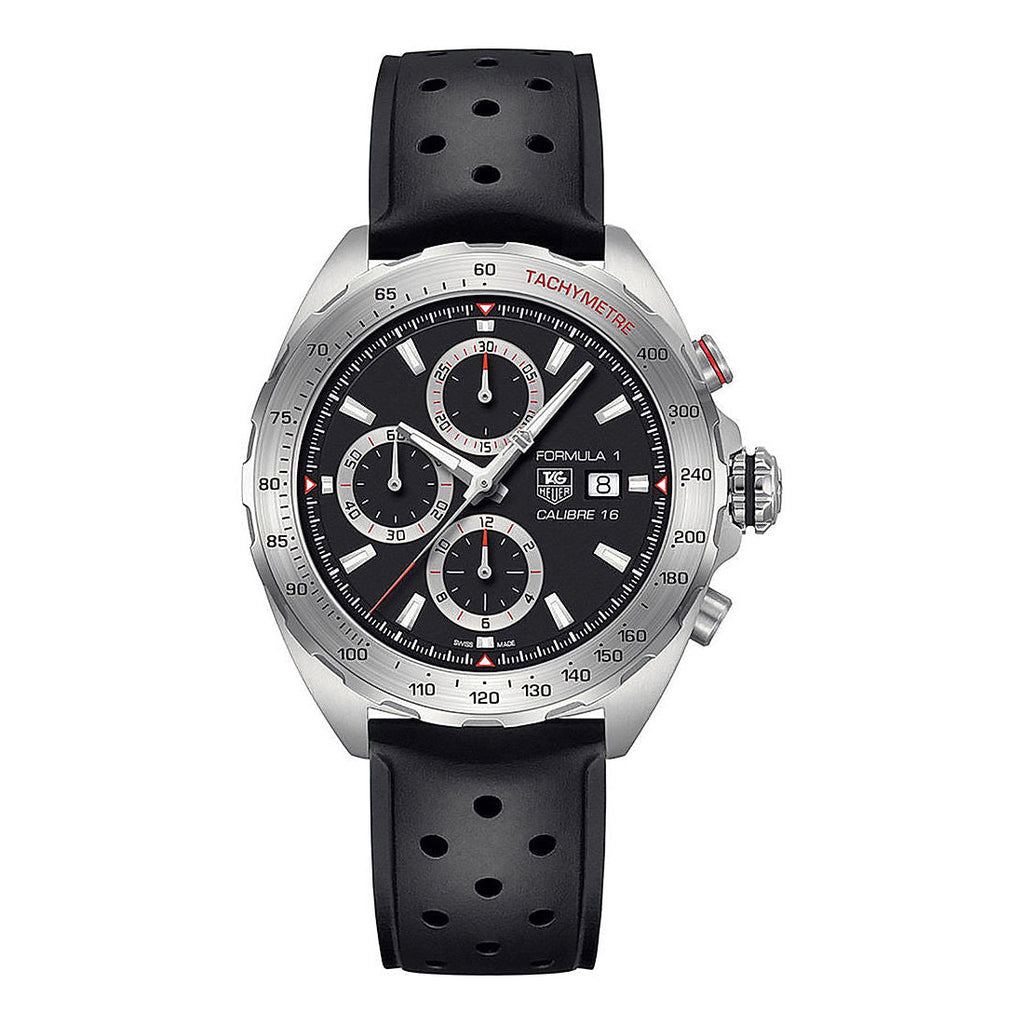 Tag Heuer Formula 1 Calibre 16 Black Dial Black Leather Strap Watch for Men - CAZ2010.FT8024 Buy Now By Tag Heuer