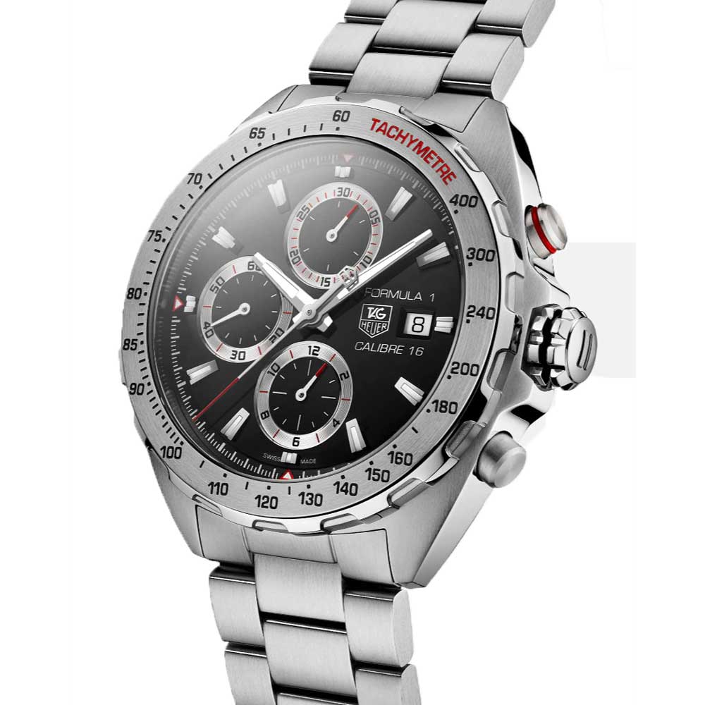 Tag Heuer Formula 1 Calibre 16 Automatic Chronograph Black Dial Silver Steel Strap Watch for Men - CAZ2010.BA0876 Buy Now By Tag Heuer