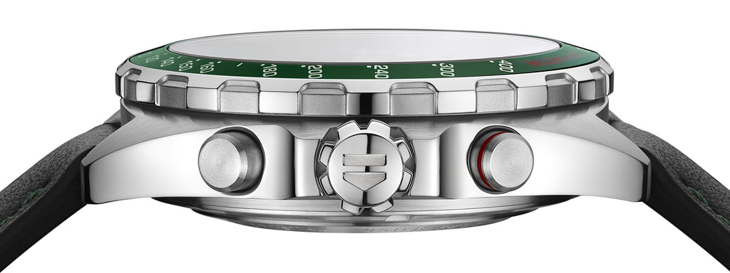 Tag Heuer Formula 1 Calibre 16 Automatic Chronograph Green Dial Black Leather Strap Watch for Men - CAZ2016.FC6473 Buy Now By Tag Heuer