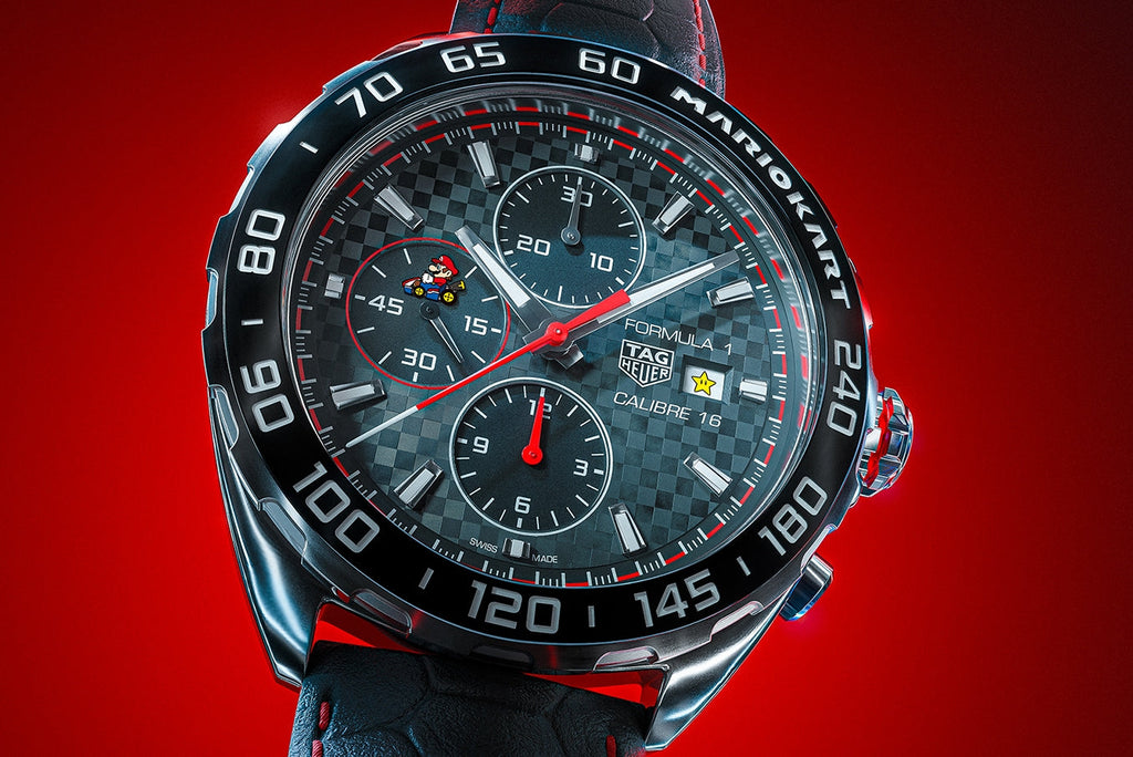 Tag Heuer Formula 1 Mario Kart Chronograph Black Dial Black Leather Strap Watch for Men - CAZ201E.FC6517 Buy Now By Tag Heuer