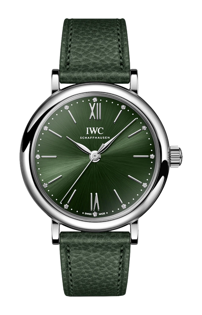 IWC Portofino Automatic Automatic Green Dial Green Leather Strap Watch for Women - IW357412 Buy Now By IWC